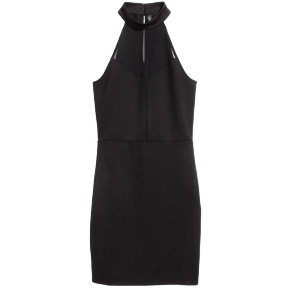 LF Seek the label High neck mesh black tight dress